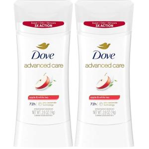Dove Advanced Care Antiperspirant Deodorant Stick Beauty Finish 4 Count for helping your skin barrier repair after shaving 2.6 oz(2.6 Ounce (Pack of 2))