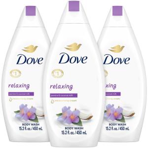 Dove Body Wash for Softer and Smoother Skin After Just One Use Lavender Oil and Chamomile Stress Relieving and Calming 22 oz, 4 Count(Coconut & Jasmine)
