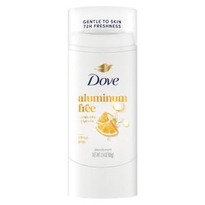 Dove Deodorant Stick Citrus Pop for 72 Hour Odor Protection Aluminum Free 2.4 oz