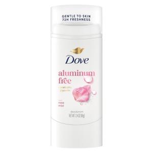 Dove Deodorant Stick Rose Mist for 72 Hour Odor Protection Aluminum Free 2.4 oz