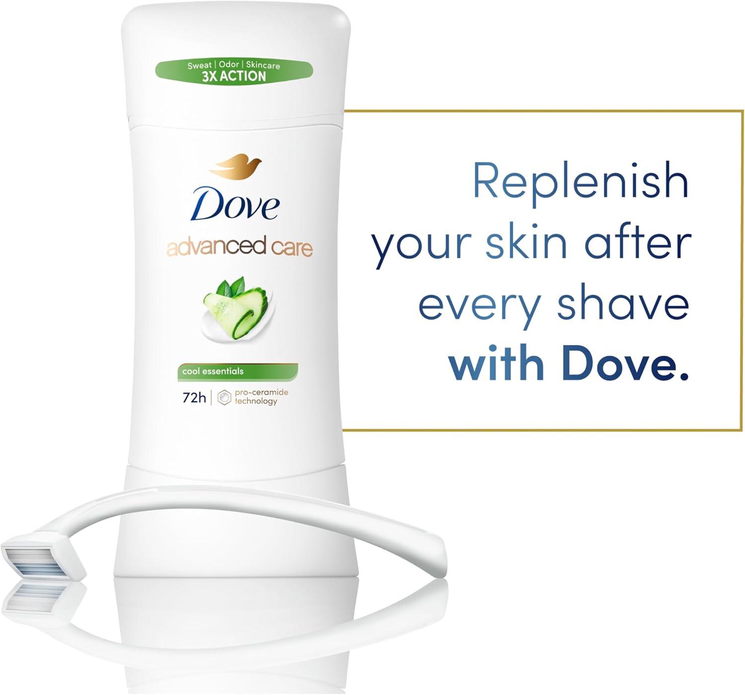 imageDove Advanced Care Anti Deo Stick Cool Essentials Pack of 12 for helping your skin barrier repair after shaving 72 h odor control and allday sweat protection with Pro Ceramide Technology 26 oz26 Ounce Pack of 6