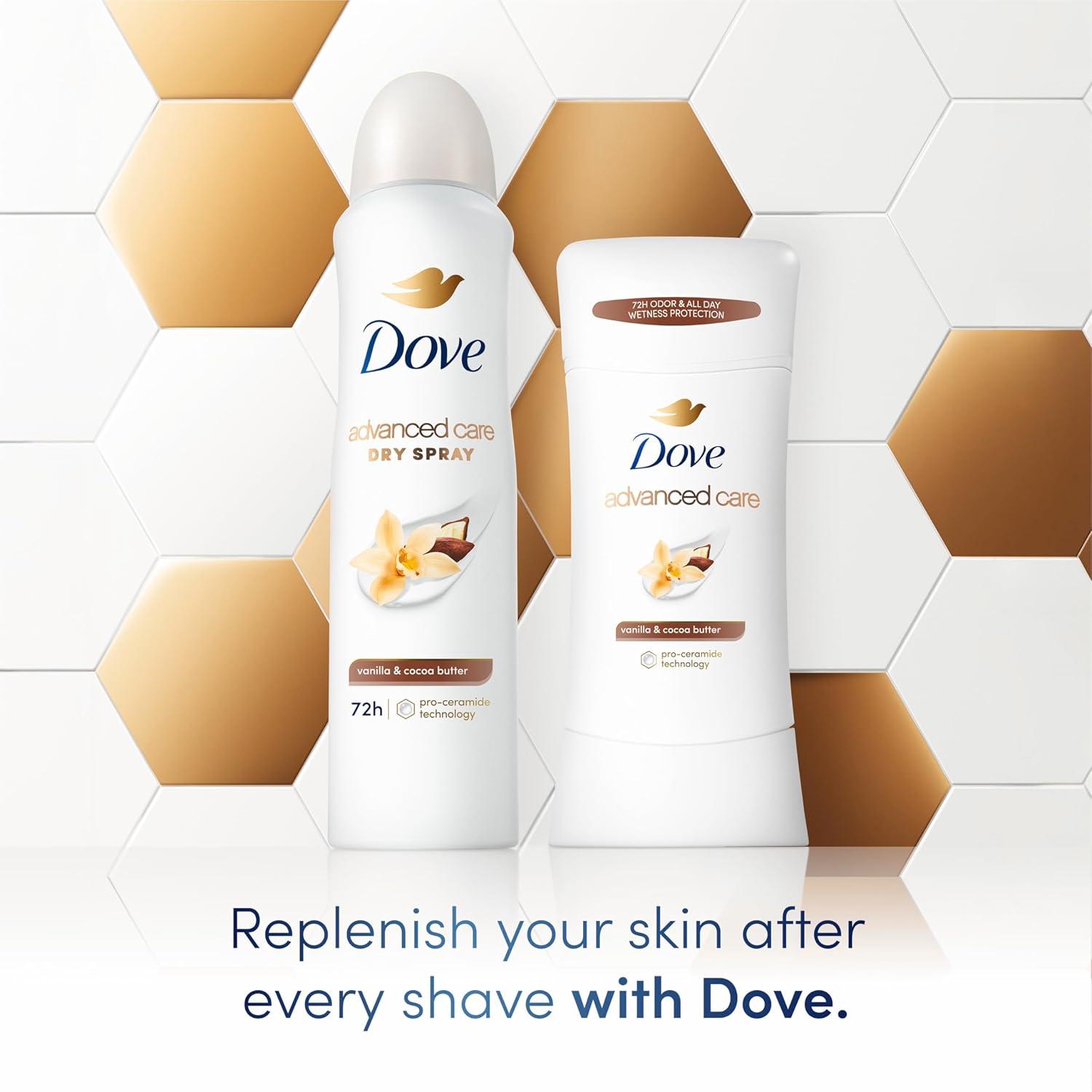 imageDove Advanced Care Antiperspirant Deodorant Stick Vanilla amp Cocoa Butter 3 Count Antiperspirant deodorant with ProCeramide Technology 72hour odor control and allday sweat protection 26 ozVanilla and Cocoa Butter