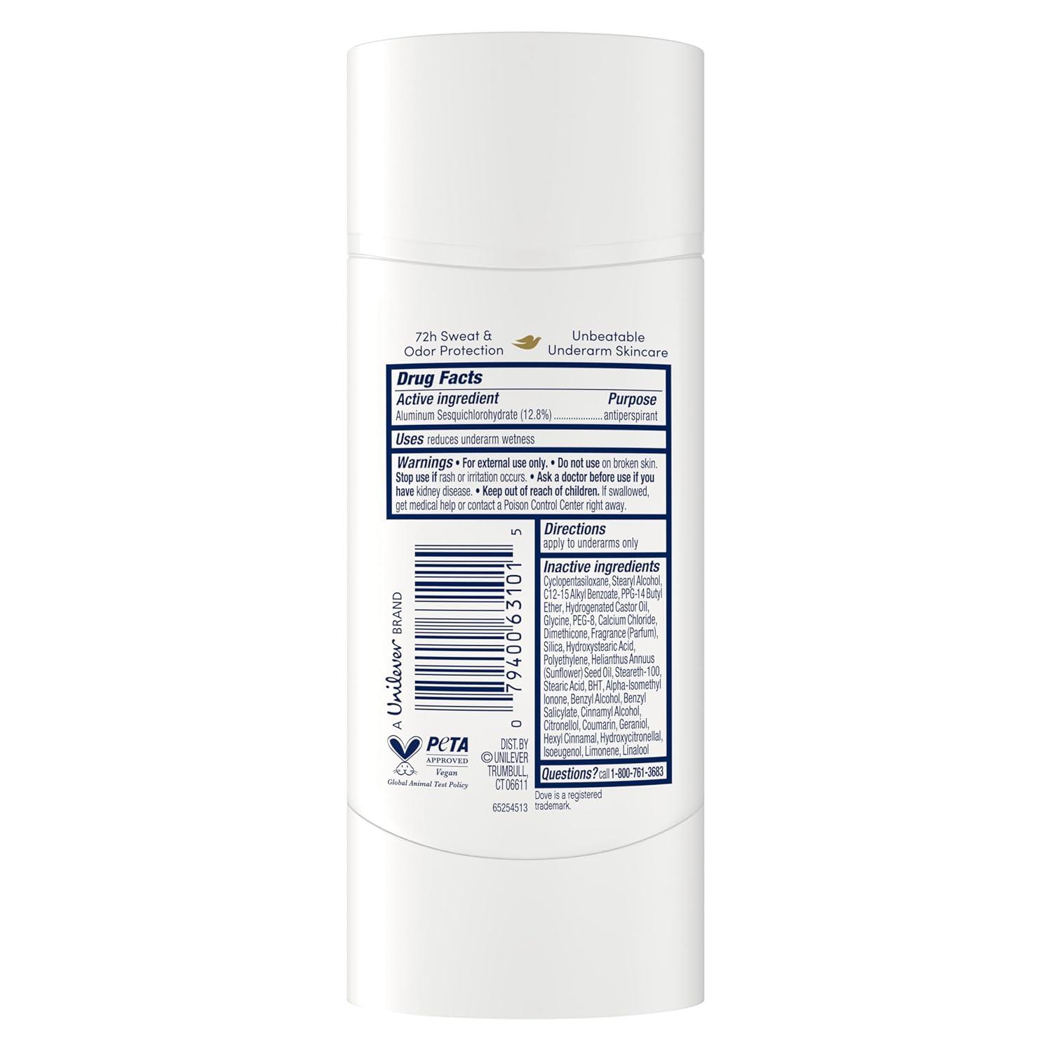 imageDove Advanced Care Antiperspirant Deodorant Stick for Women Pack of 36 Clear Finish Trial and Travel Size 05 oz26 Ounce Pack of 1