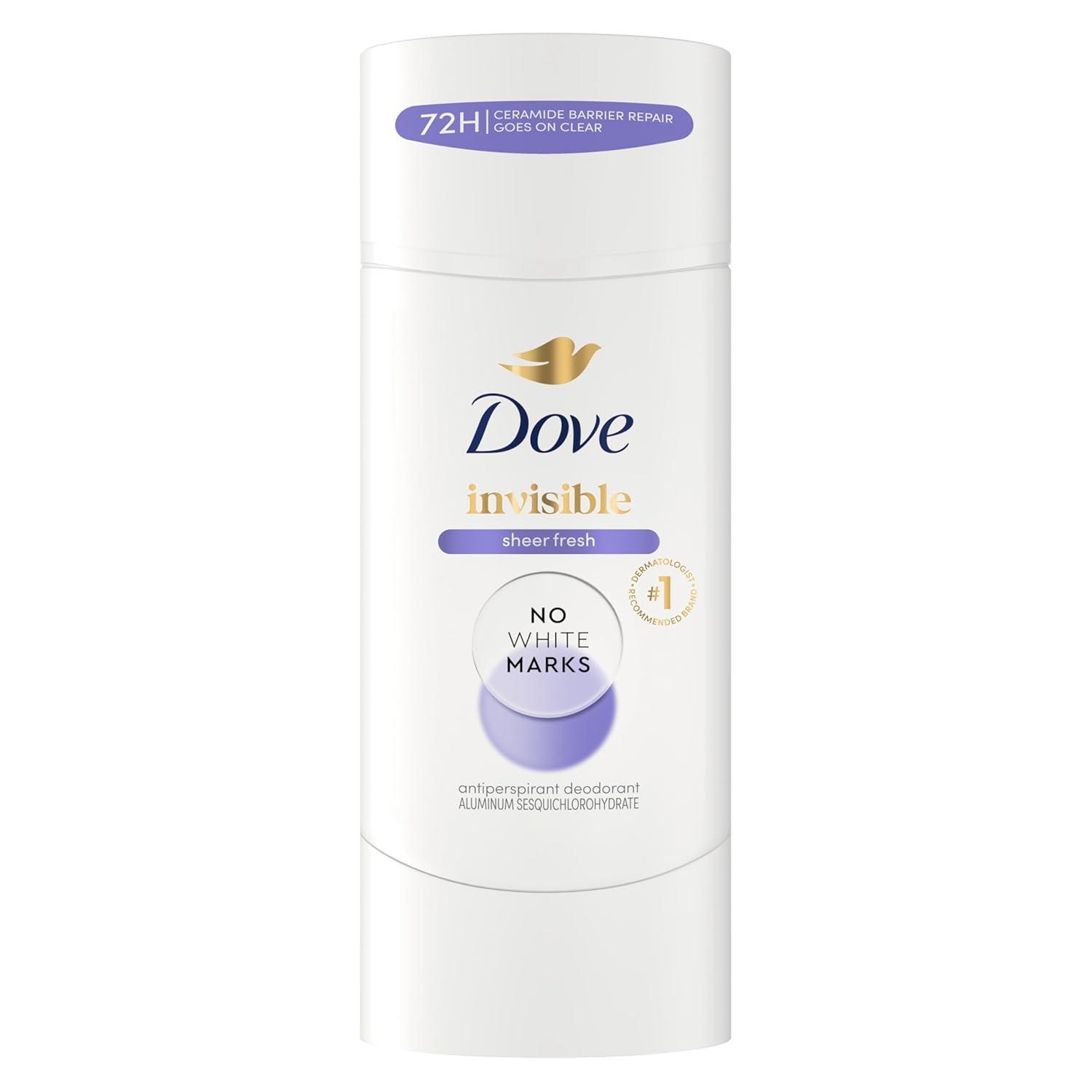 imageDove Advanced Care Antiperspirant Deodorant Stick for Women Pack of 36 Clear Finish Trial and Travel Size 05 oz26 Ounce Pack of 1