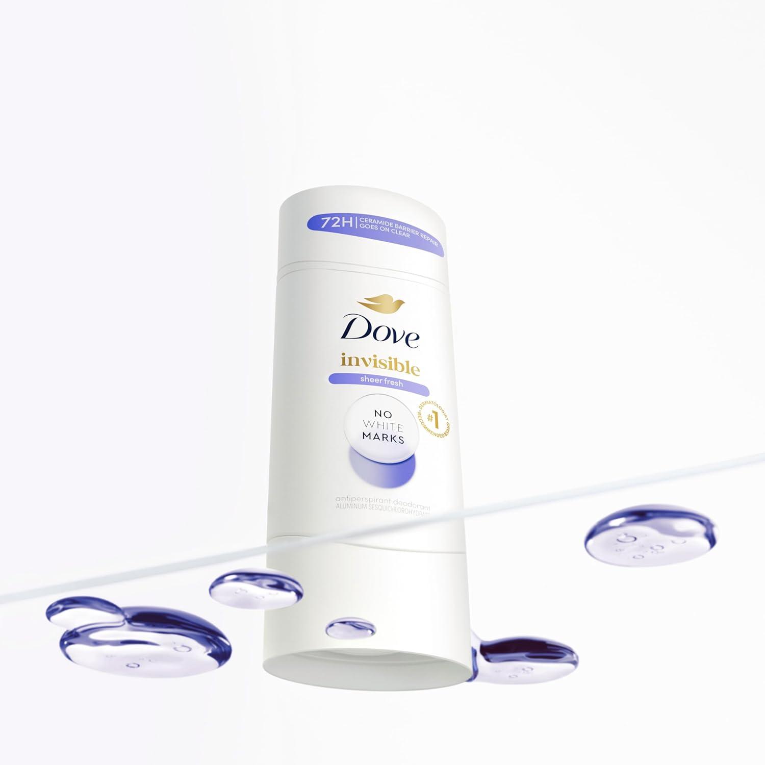 imageDove Advanced Care Antiperspirant Deodorant Stick for Women Pack of 36 Clear Finish Trial and Travel Size 05 oz26 Ounce Pack of 1