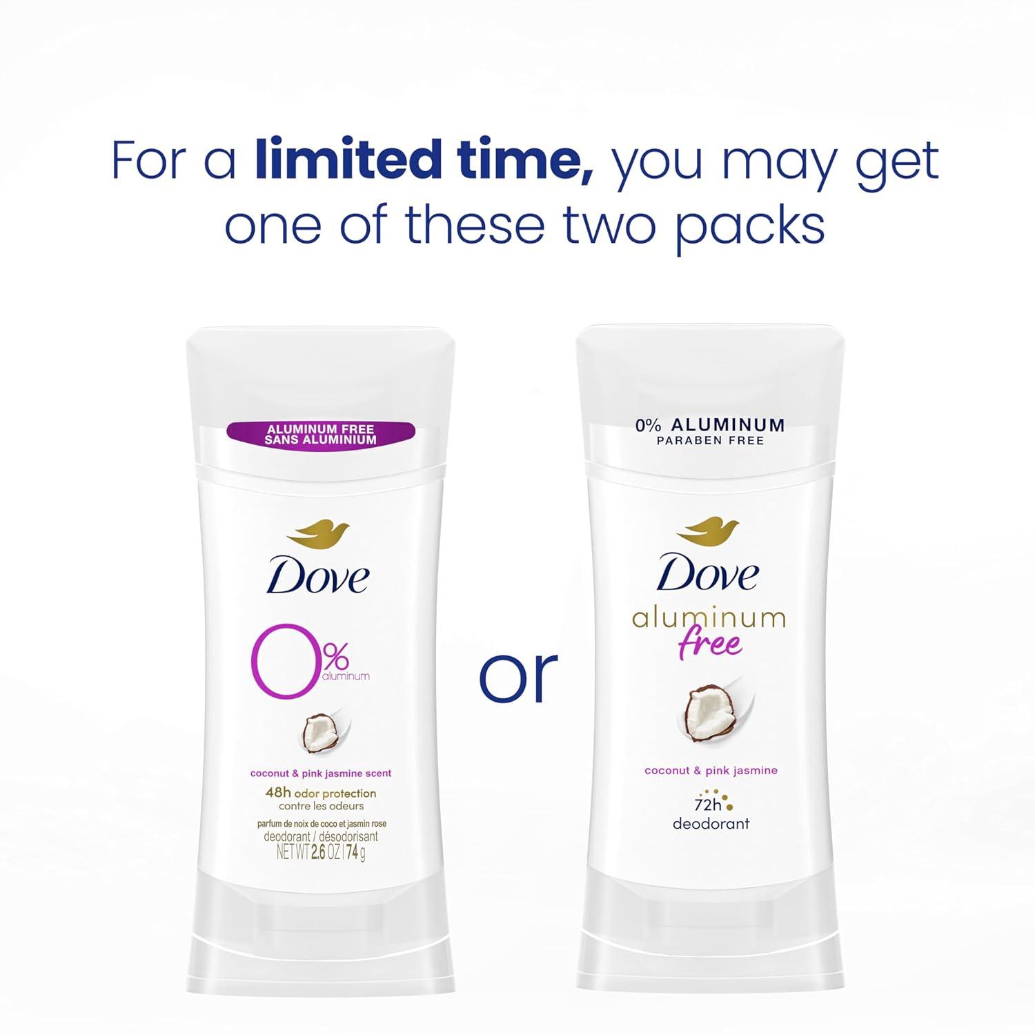 imageDove Aluminum Free Deodorant for Women 3 Count Shea Butter 72 hour odor protection 26 ozCoconut and Pink Jasmine