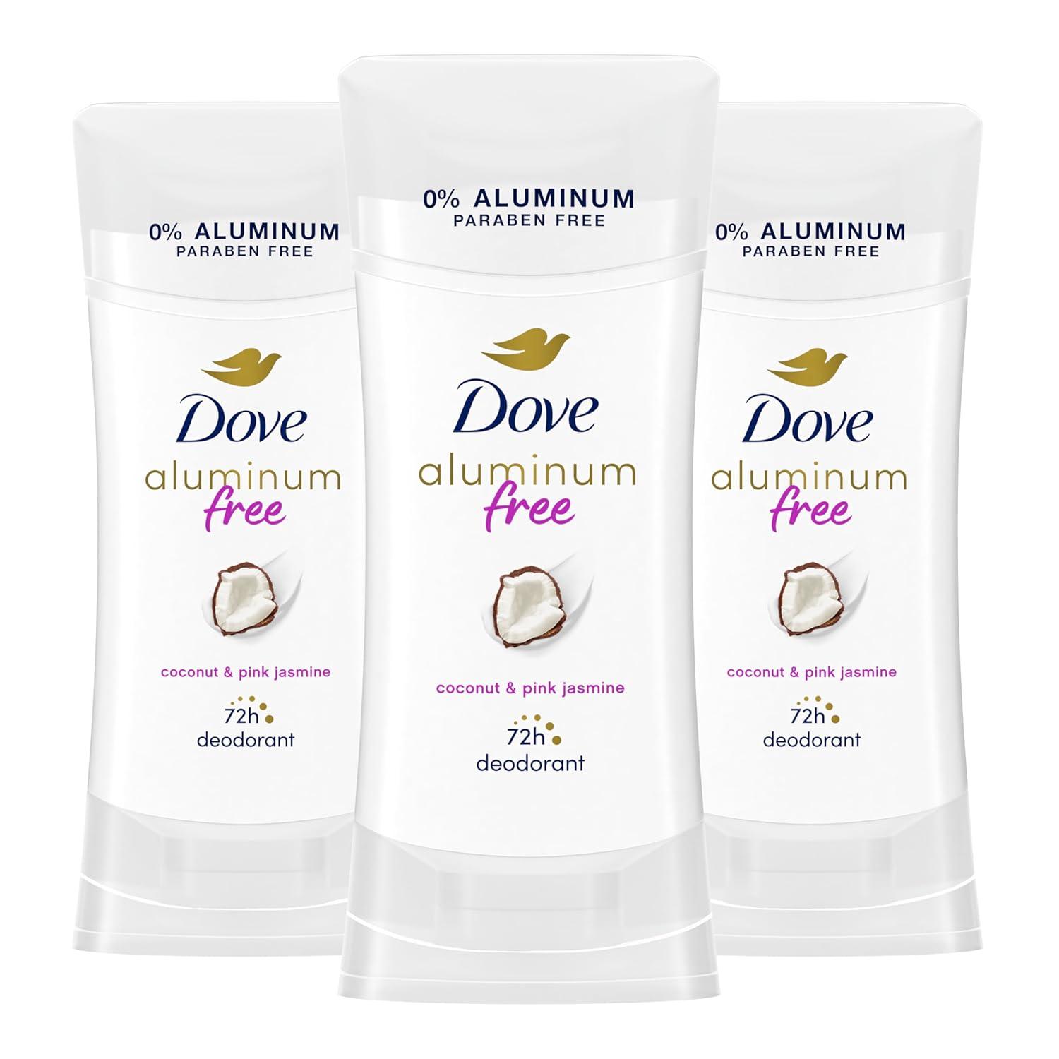 imageDove Aluminum Free Deodorant for Women 3 Count Shea Butter 72 hour odor protection 26 ozCoconut and Pink Jasmine