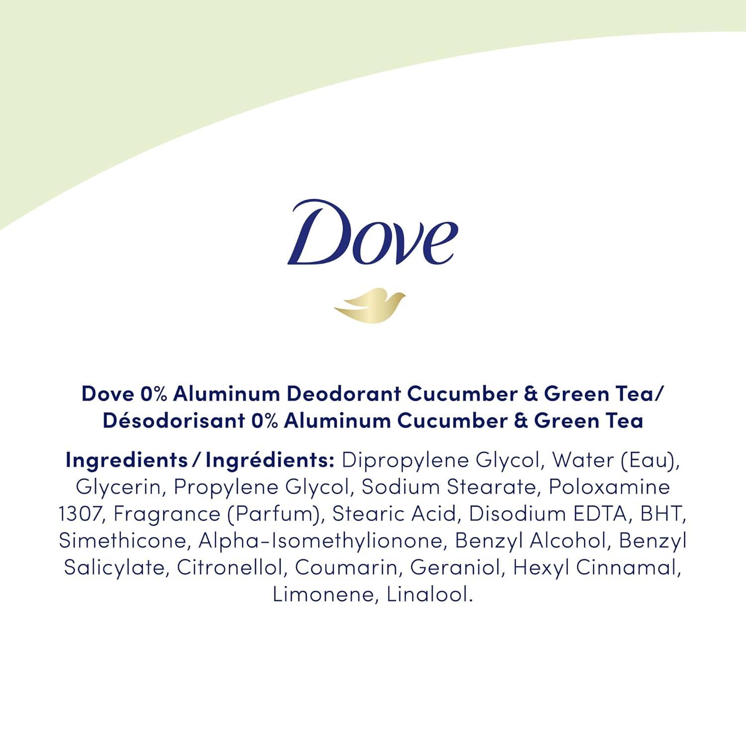 imageDove Aluminum Free Deodorant for Women 3 Count Shea Butter 72 hour odor protection 26 ozCucumber and Green Tea