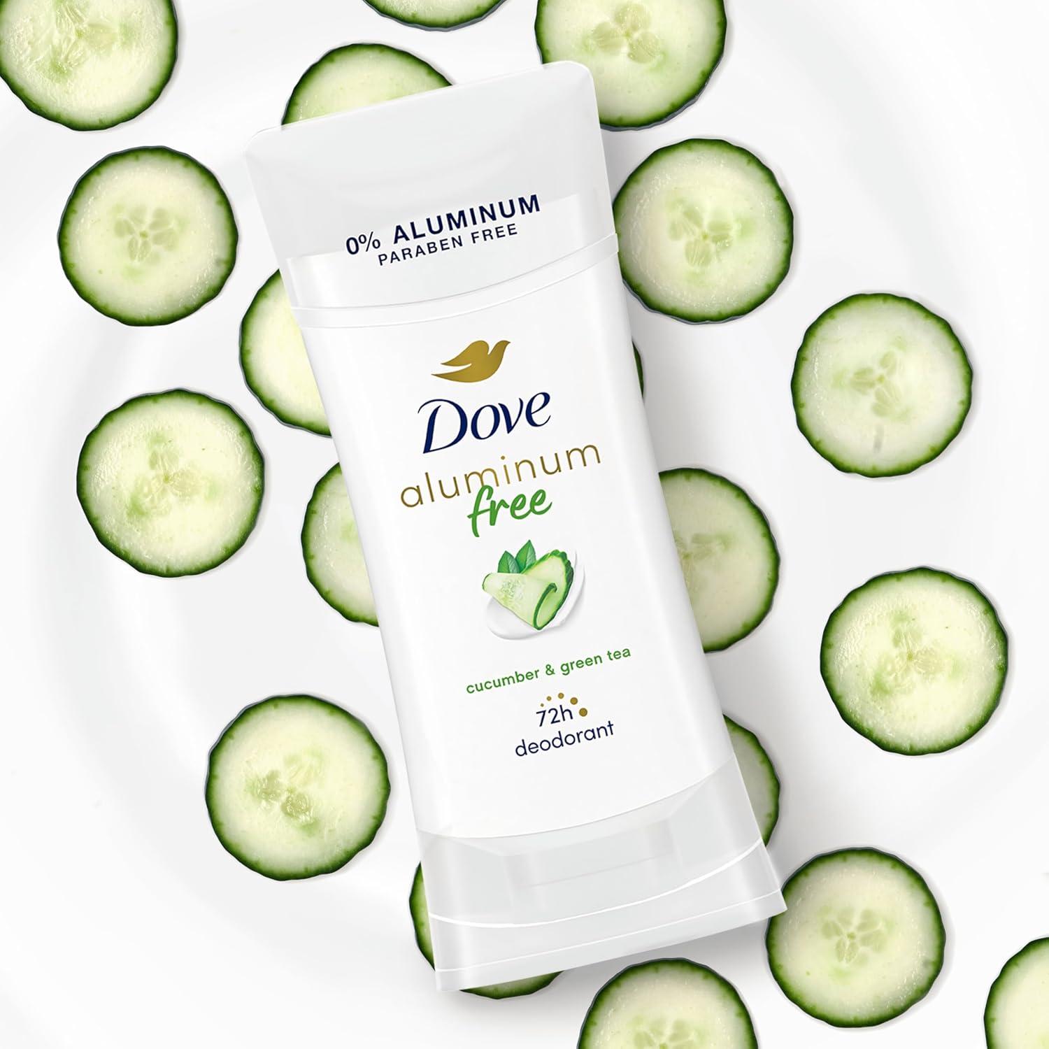 imageDove Aluminum Free Deodorant for Women 3 Count Shea Butter 72 hour odor protection 26 ozCucumber and Green Tea