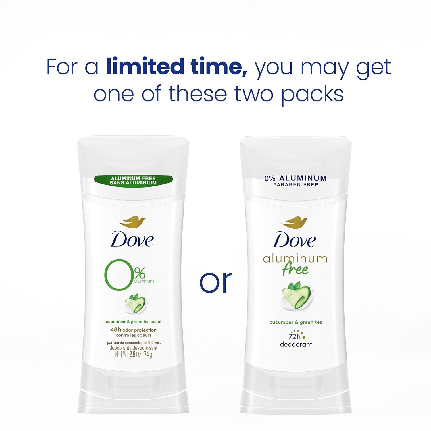 imageDove Aluminum Free Deodorant for Women 3 Count Shea Butter 72 hour odor protection 26 ozCucumber and Green Tea