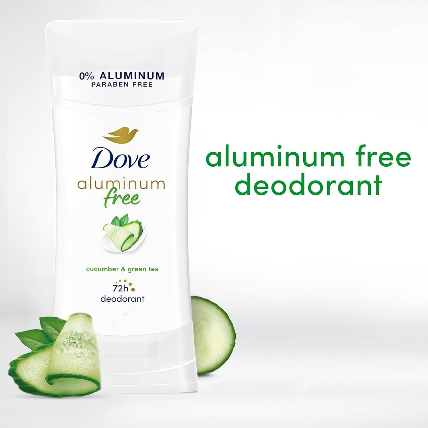 imageDove Aluminum Free Deodorant for Women 3 Count Shea Butter 72 hour odor protection 26 ozCucumber and Green Tea