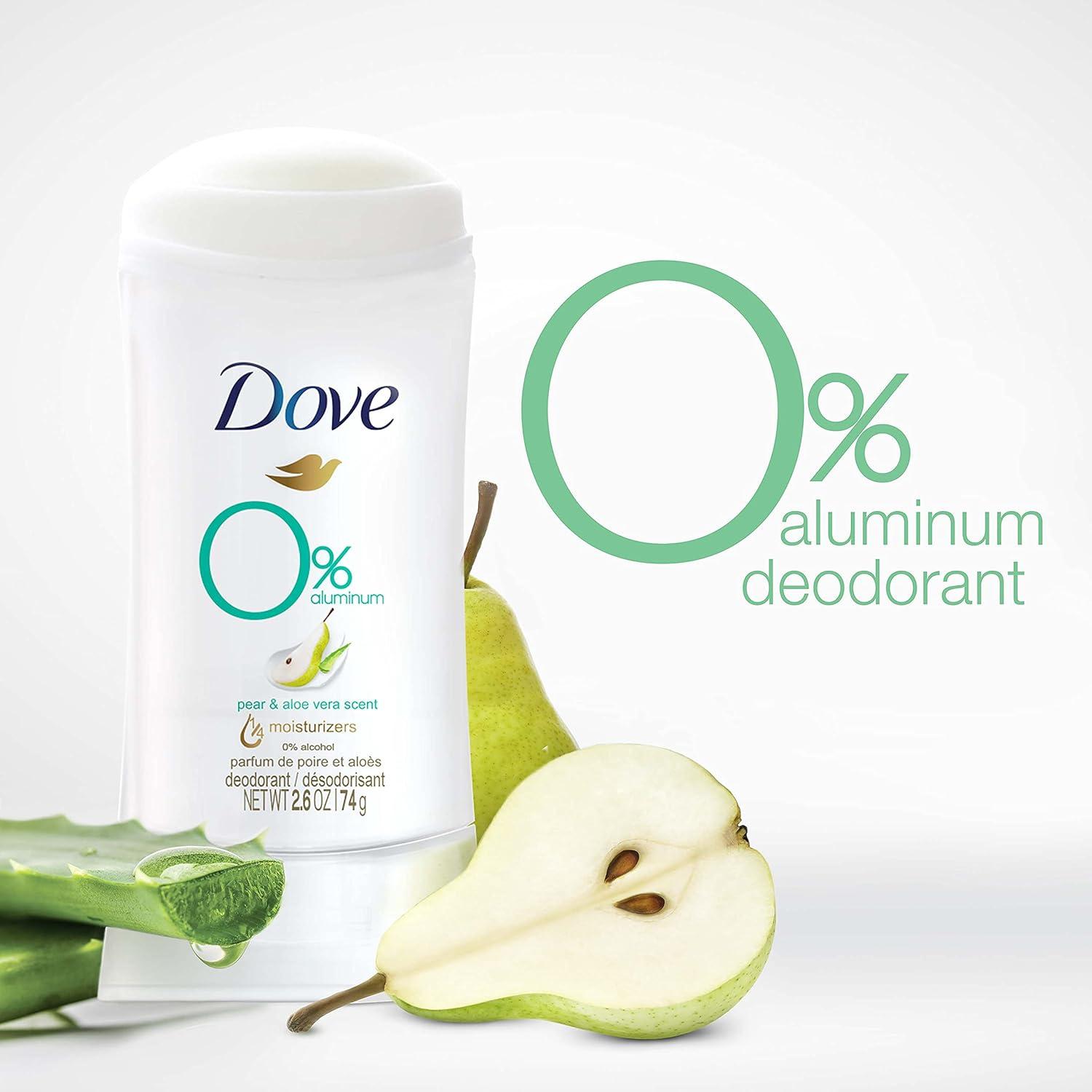 imageDove Aluminum Free Deodorant for Women 3 Count Shea Butter 72 hour odor protection 26 ozPear and Aloe Vera
