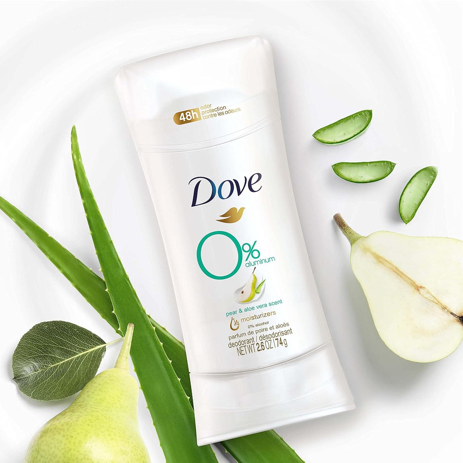 imageDove Aluminum Free Deodorant for Women 3 Count Shea Butter 72 hour odor protection 26 ozPear and Aloe Vera