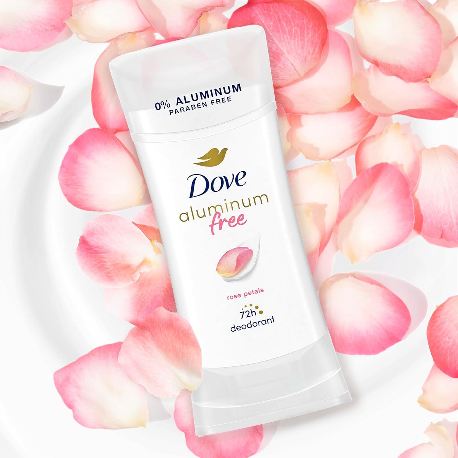 imageDove Aluminum Free Deodorant for Women 3 Count Shea Butter 72 hour odor protection 26 ozRose Petals