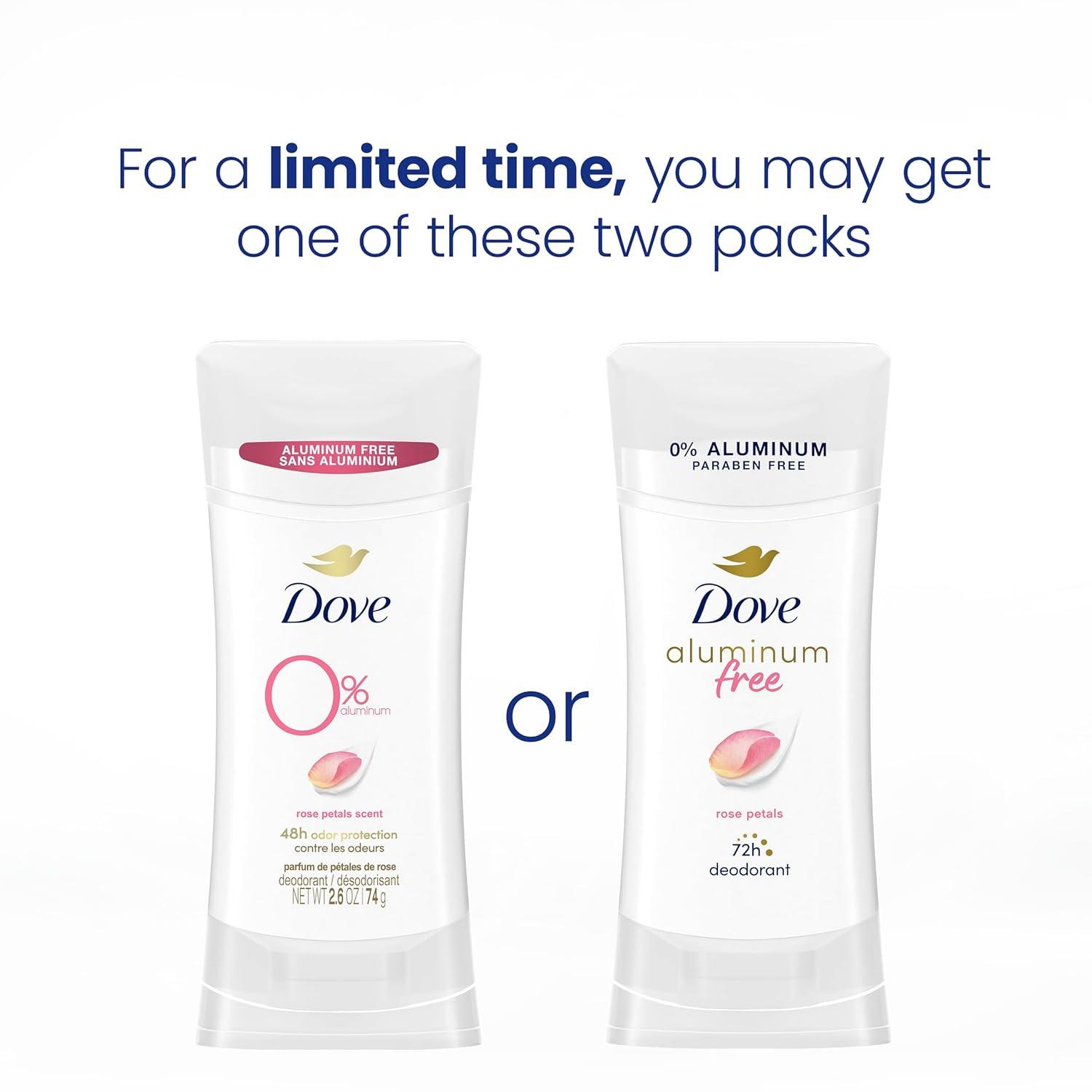 imageDove Aluminum Free Deodorant for Women 3 Count Shea Butter 72 hour odor protection 26 ozRose Petals