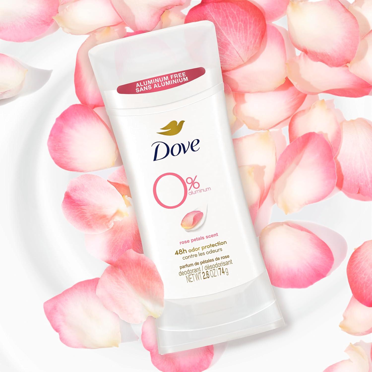 imageDove Aluminum Free Deodorant for Women 3 Count Shea Butter 72 hour odor protection 26 ozRose Petals
