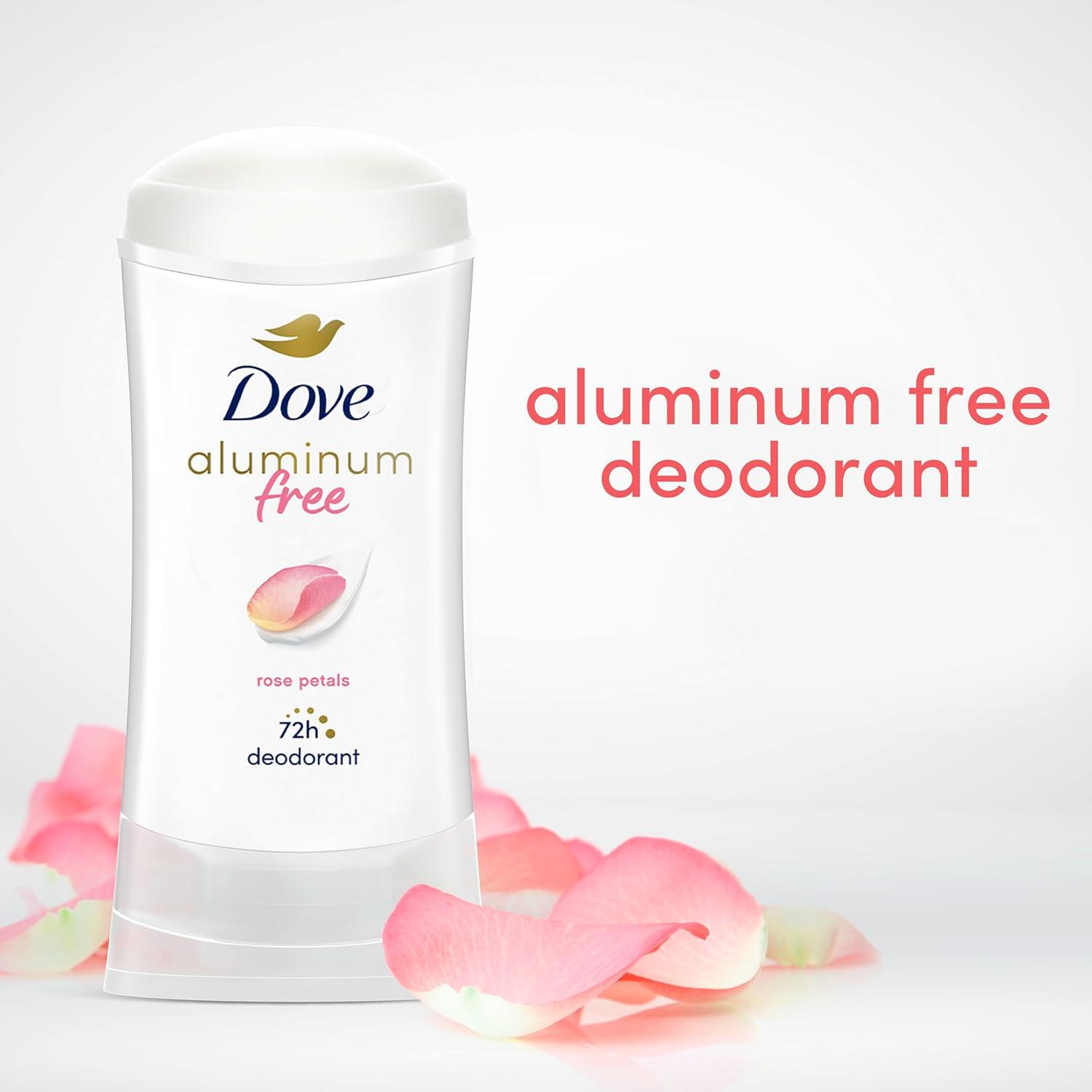 imageDove Aluminum Free Deodorant for Women 3 Count Shea Butter 72 hour odor protection 26 ozRose Petals