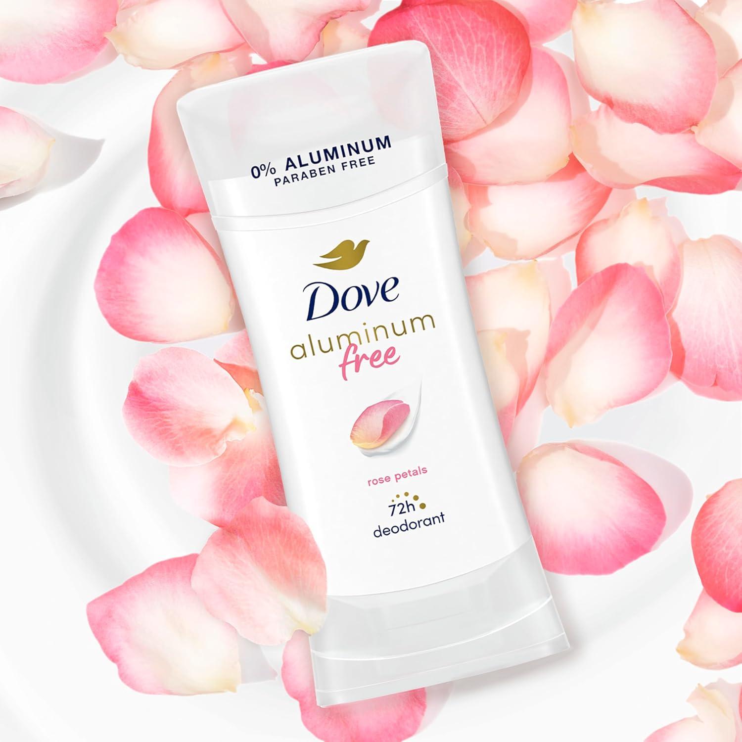 imageDove Aluminum Free Deodorant for Women 3 Count Shea Butter 72 hour odor protection 26 ozRose Petals