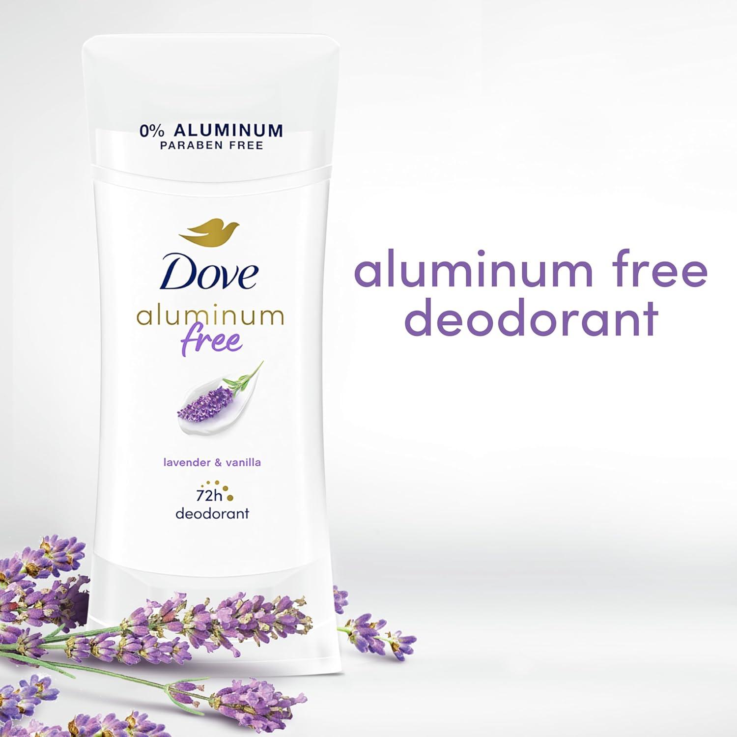 imageDove Aluminum Free Deodorant for Women 3 Count Shea Butter 72 hour odor protection 26 ozVanilla and Lavender