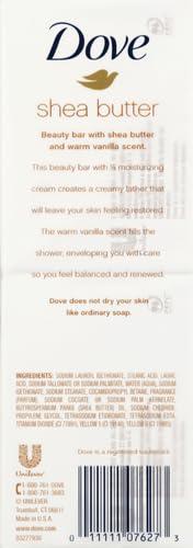imageDove Beauty Bar Soap Shea Butter 8 Bars for Nourished Radiant Skin Enriches Skin 375 oz375 Ounce Pack of 72