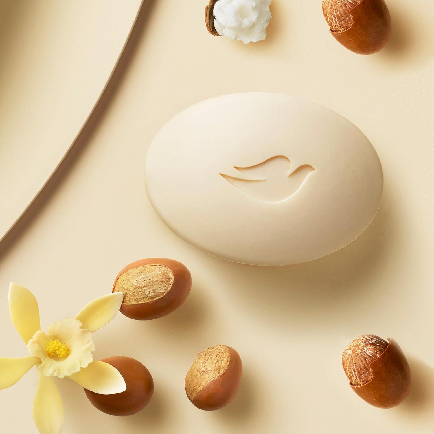 imageDove Beauty Bar Soap Shea Butter 8 Bars for Nourished Radiant Skin Enriches Skin 375 oz375 Ounce Pack of 8