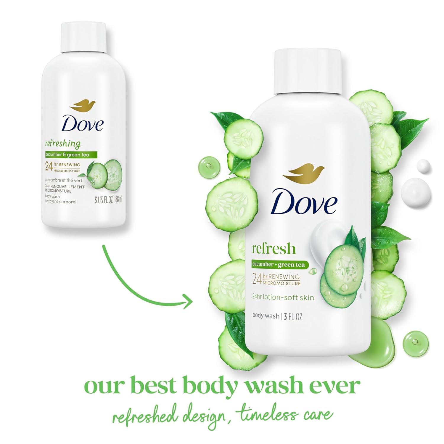 imageDove Body Wash 24 Count Refreshing Cucumber and Green Tea Refreshes Skin Cleanser That Effectively Washes Away Bacteria While Nourishing Your 3 ozCucumber Green Tea