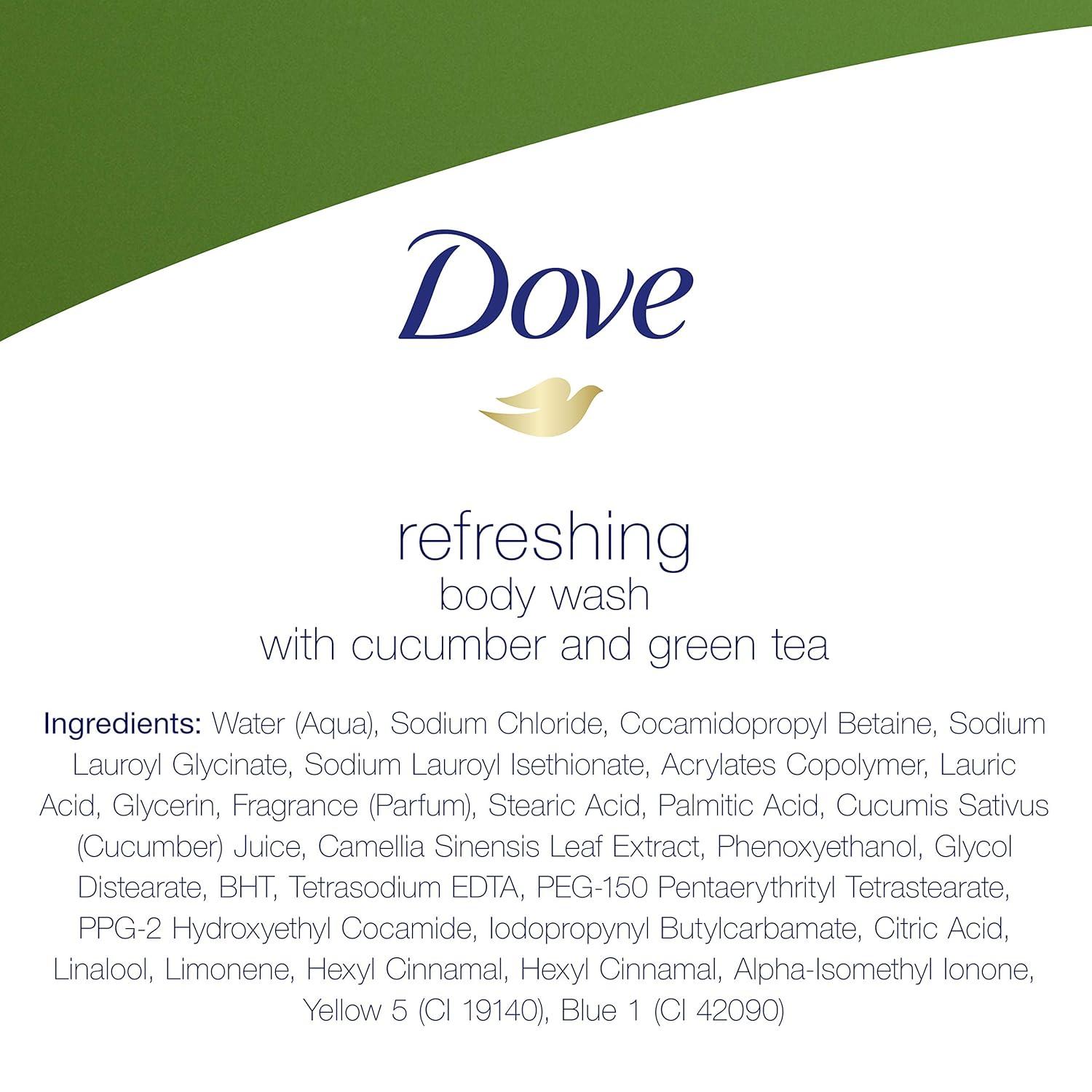 imageDove Body Wash 24 Count Refreshing Cucumber and Green Tea Refreshes Skin Cleanser That Effectively Washes Away Bacteria While Nourishing Your 3 ozCucumber Green Tea