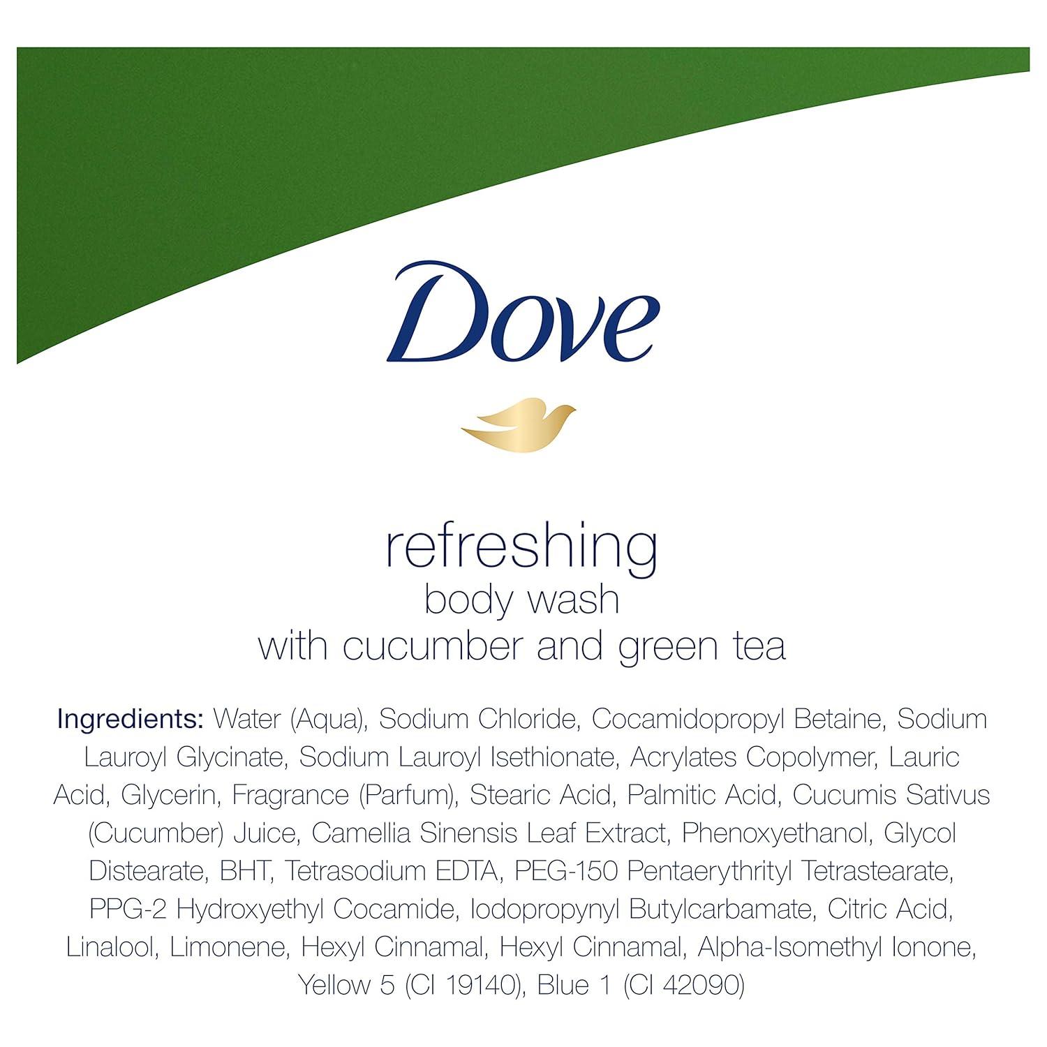 imageDove Body Wash 24 Count Refreshing Cucumber and Green Tea Refreshes Skin Cleanser That Effectively Washes Away Bacteria While Nourishing Your 3 ozCucumber Green Tea