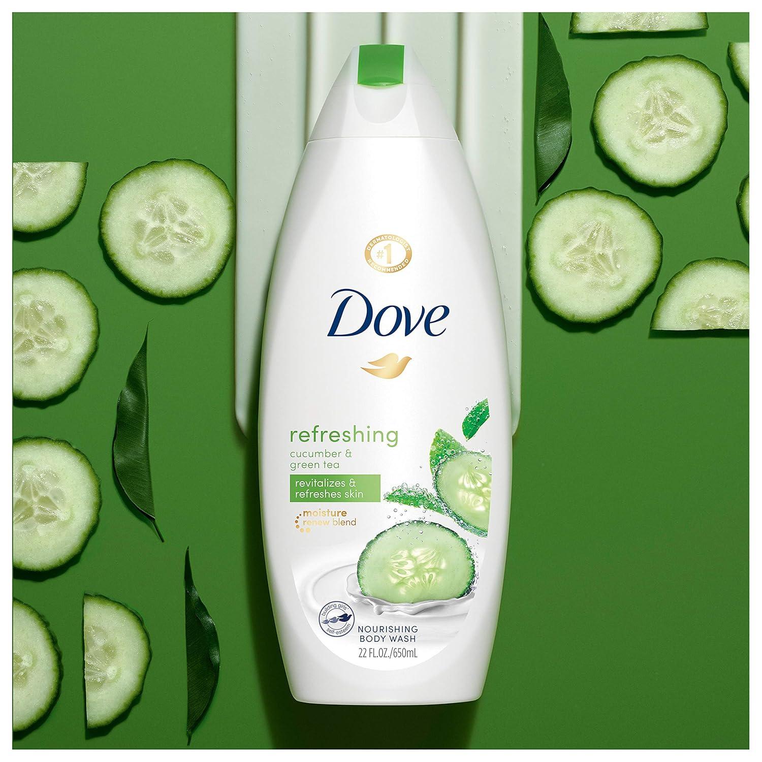 imageDove Body Wash 24 Count Refreshing Cucumber and Green Tea Refreshes Skin Cleanser That Effectively Washes Away Bacteria While Nourishing Your 3 ozCucumber Green Tea