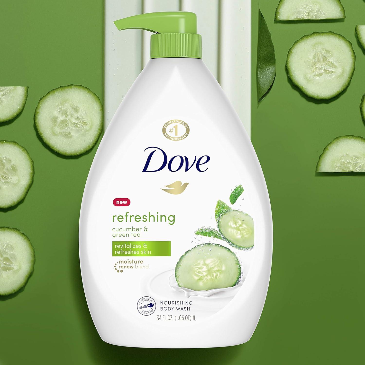 imageDove Body Wash 24 Count Refreshing Cucumber and Green Tea Refreshes Skin Cleanser That Effectively Washes Away Bacteria While Nourishing Your 3 ozCucumber Green Tea