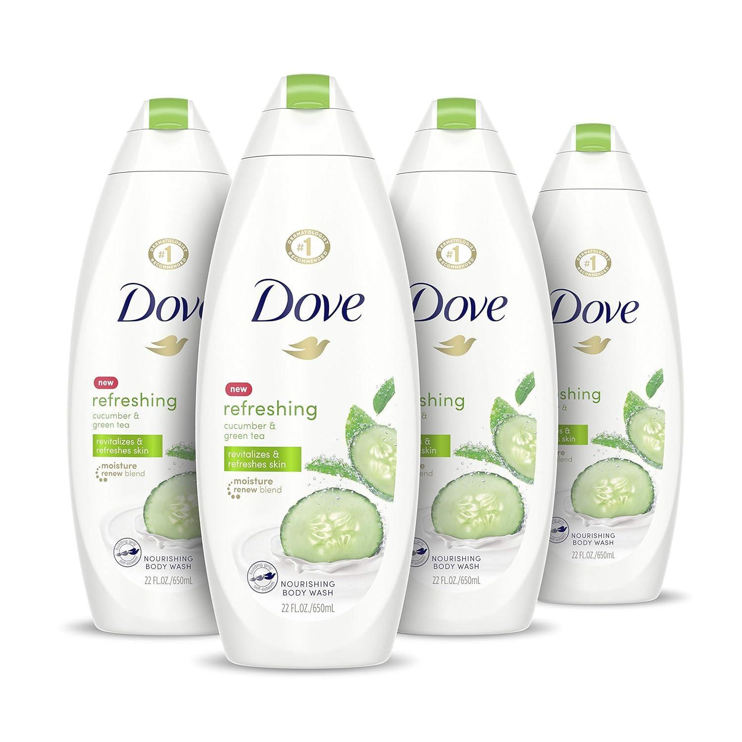 imageDove Body Wash 24 Count Refreshing Cucumber and Green Tea Refreshes Skin Cleanser That Effectively Washes Away Bacteria While Nourishing Your 3 ozCucumber Green Tea