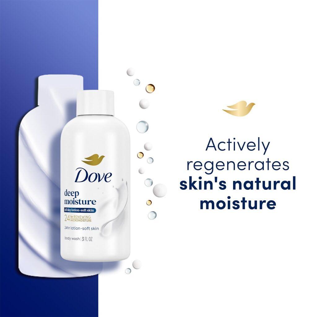 imageDove Body Wash Deep Moisture for 24hr LotionSoft Skin Moisturizing Skin Cleanser with No Sulfates No Parabens 3 ozscented