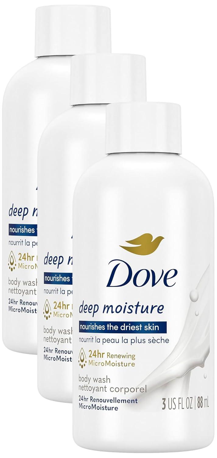 imageDove Body Wash Deep Moisture for 24hr LotionSoft Skin Moisturizing Skin Cleanser with No Sulfates No Parabens 3 ozscented