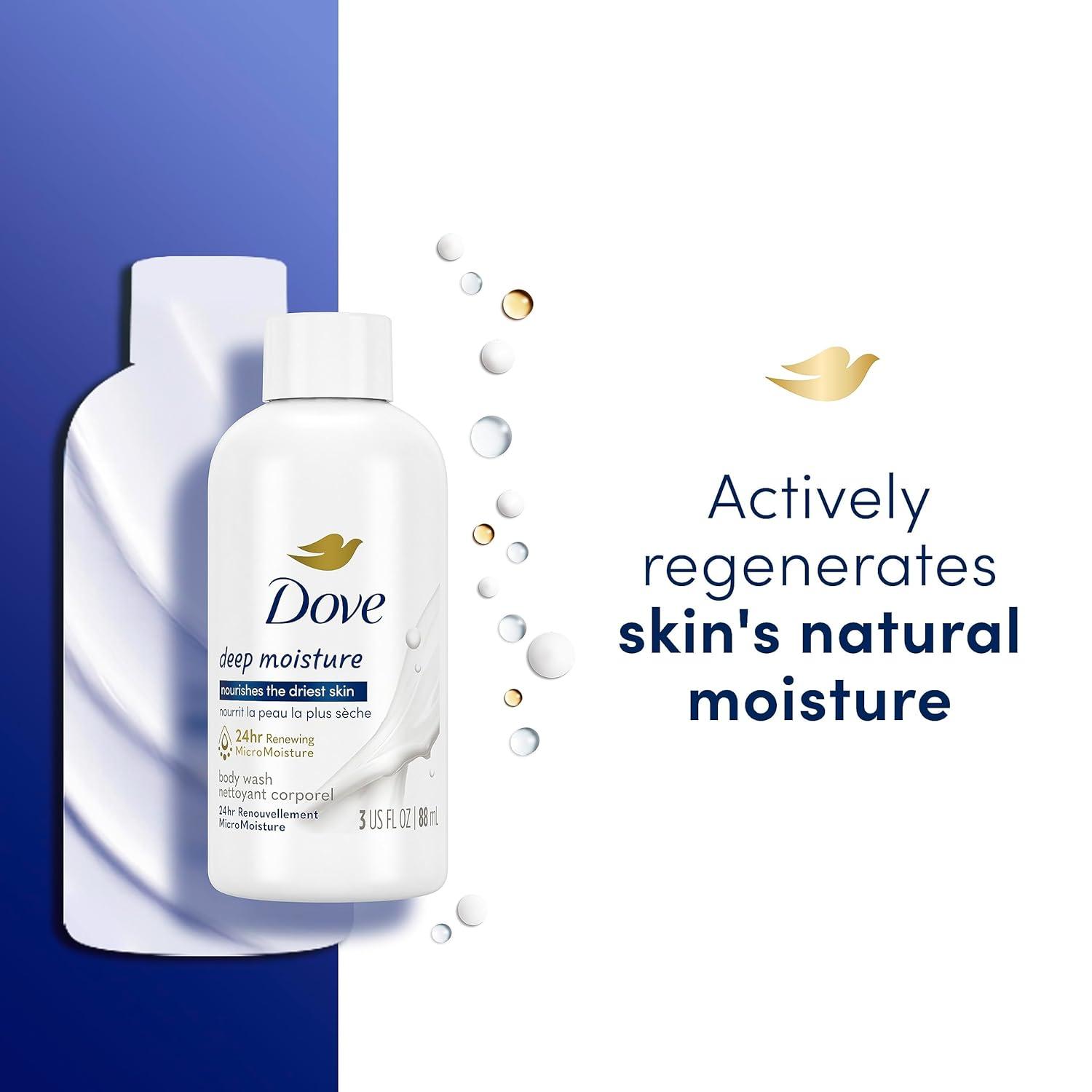 imageDove Body Wash Deep Moisture for 24hr LotionSoft Skin Moisturizing Skin Cleanser with No Sulfates No Parabens 3 ozscented