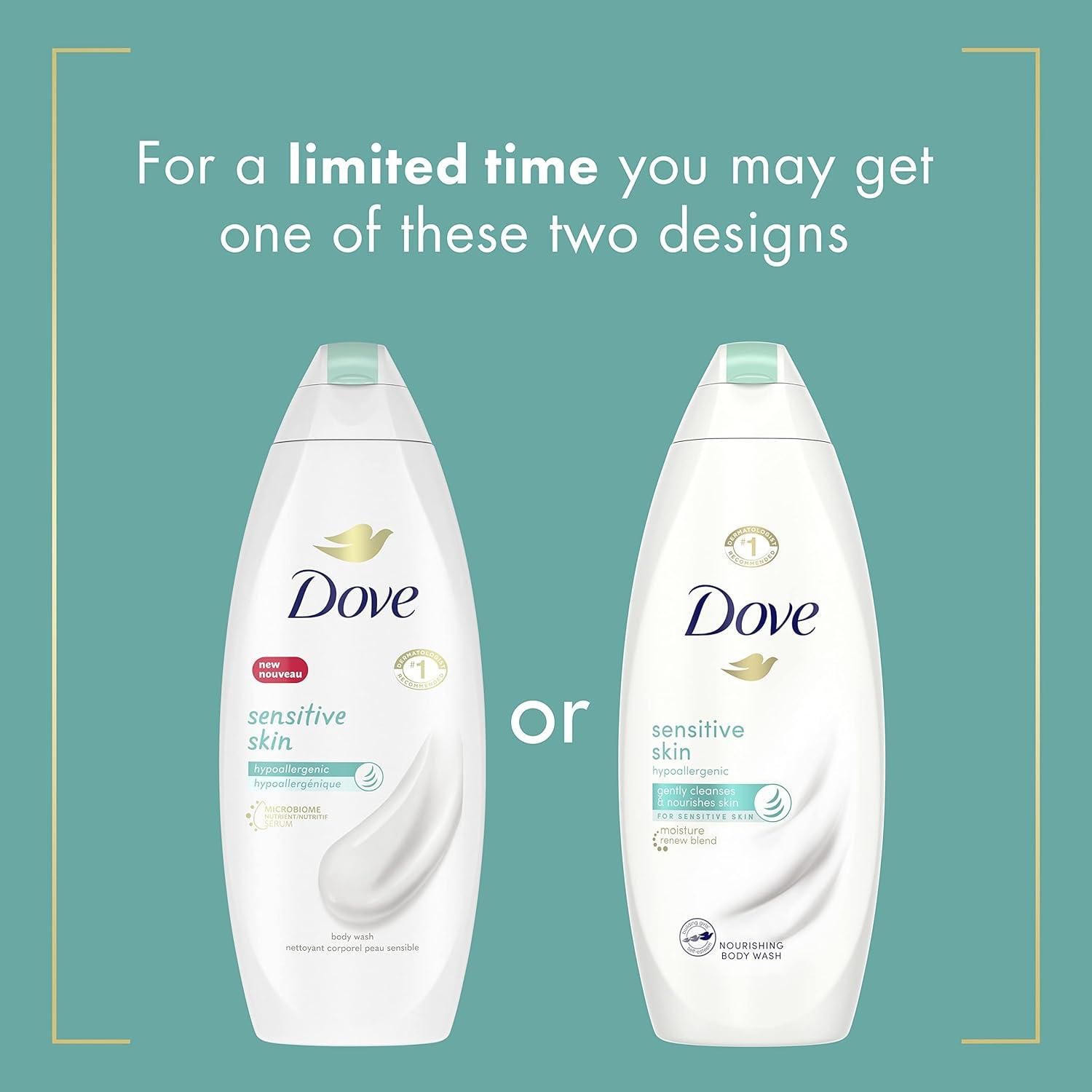 imageDove Body Wash with Pump Sensitive Skin For 24hr LotionSoft Skin Moisturizing Skin Cleanser Gentle Hypoallergenic Formula with No Sulfates No Parabens 306 ozUnscented