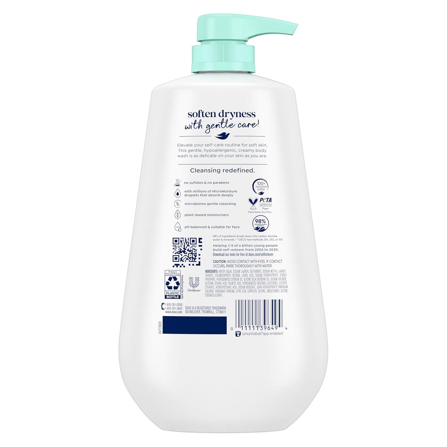 imageDove Body Wash with Pump Sensitive Skin For 24hr LotionSoft Skin Moisturizing Skin Cleanser Gentle Hypoallergenic Formula with No Sulfates No Parabens 306 ozFragranced