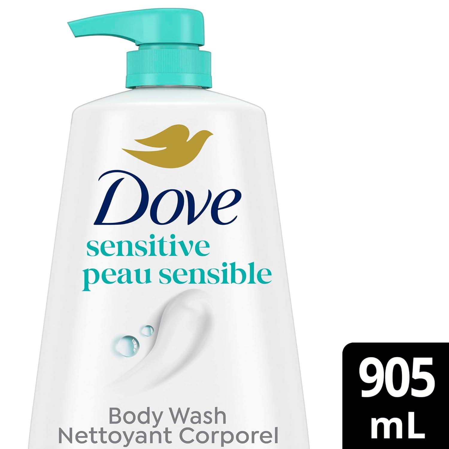 imageDove Body Wash with Pump Sensitive Skin For 24hr LotionSoft Skin Moisturizing Skin Cleanser Gentle Hypoallergenic Formula with No Sulfates No Parabens 306 ozUnscented