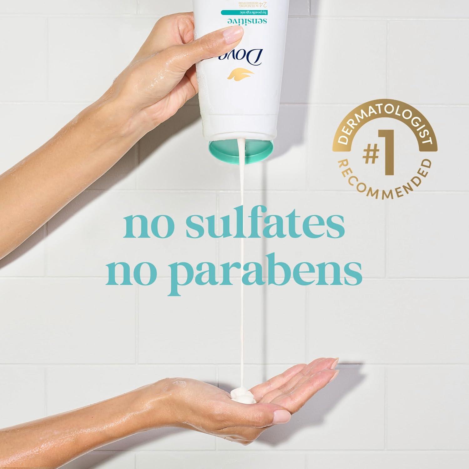 imageDove Body Wash with Pump Sensitive Skin For 24hr LotionSoft Skin Moisturizing Skin Cleanser Gentle Hypoallergenic Formula with No Sulfates No Parabens 306 ozUnscented