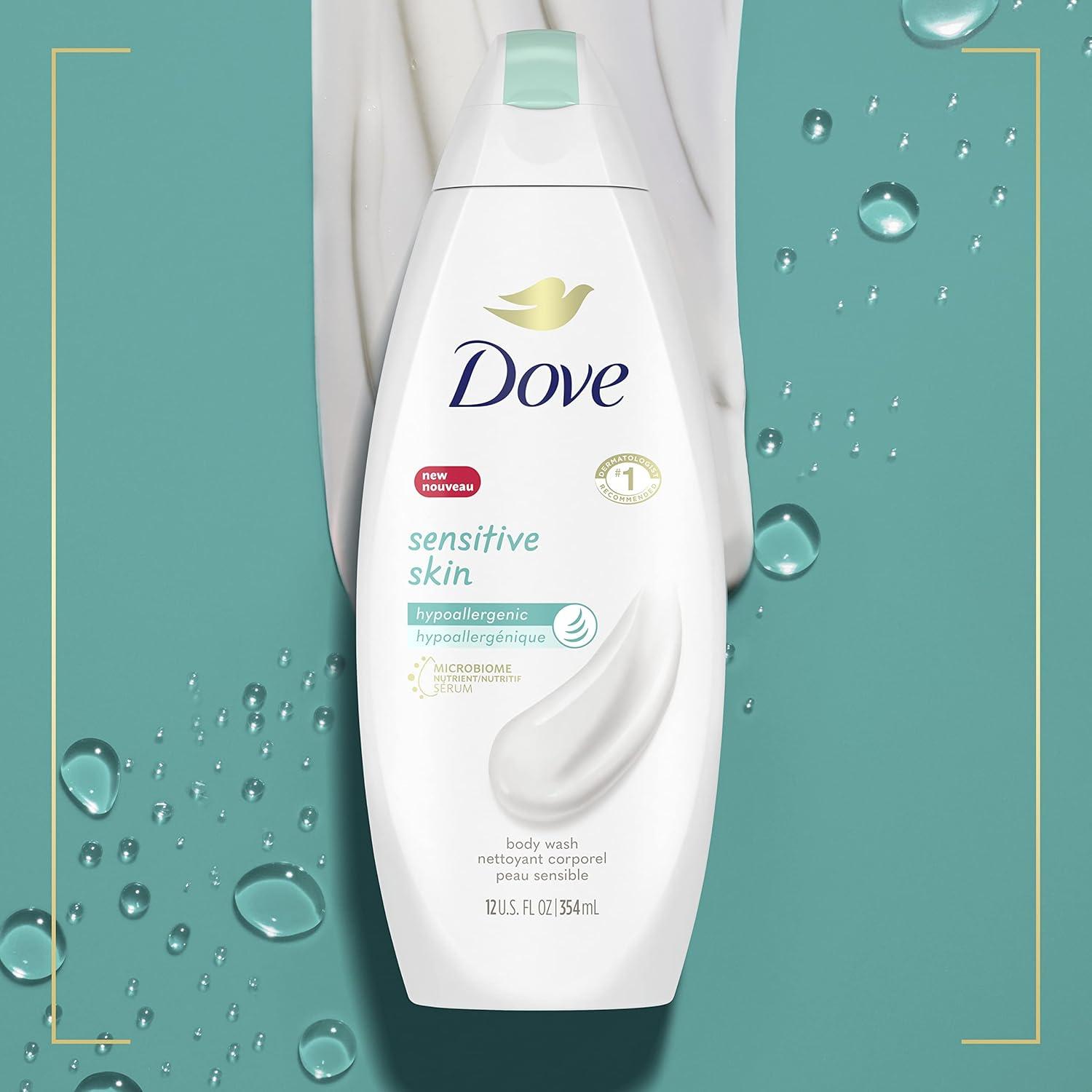 imageDove Body Wash with Pump Sensitive Skin For 24hr LotionSoft Skin Moisturizing Skin Cleanser Gentle Hypoallergenic Formula with No Sulfates No Parabens 306 ozUnscented