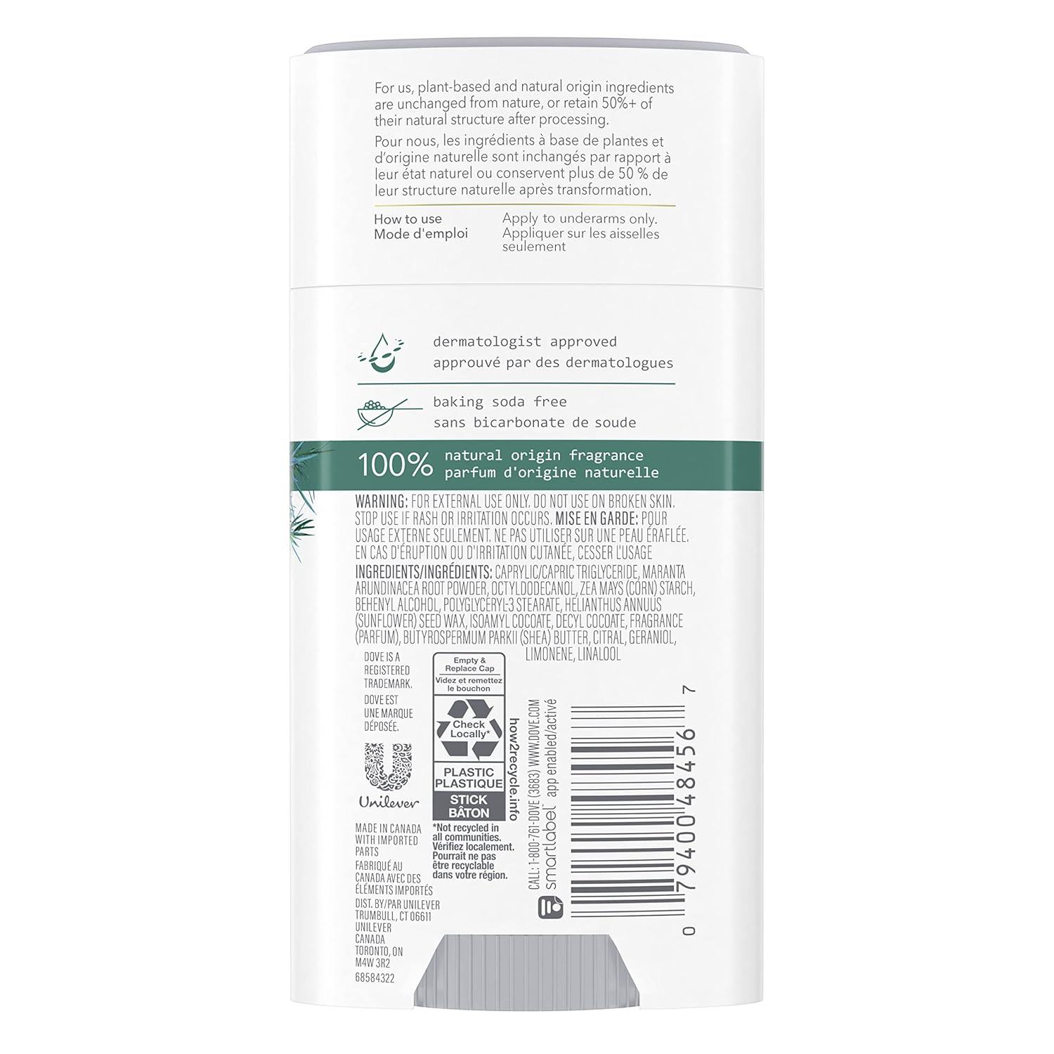 imageDove Care by Plants Deodorant Stick for longlasting deodorant protection Tea Tree aluminum free deodorant 26 oz 3 Count