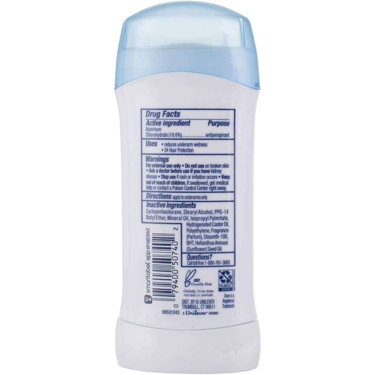 imageDove Invisible Solid Antiperspirant Deodorant Stick for Women 6 Count Sensitive for All Day Underarm Sweat amp Odor Protection 26 ozFresh