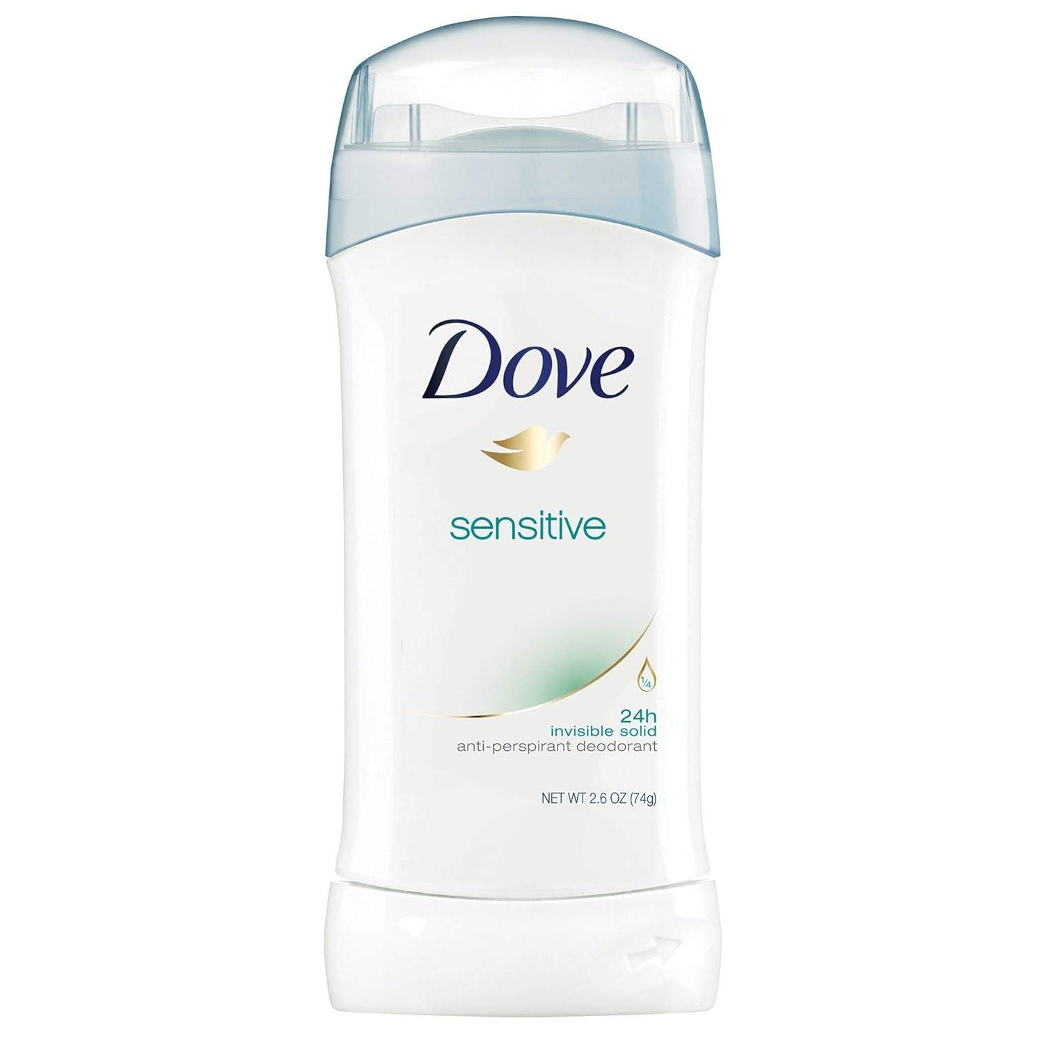 imageDove Invisible Solid Antiperspirant Deodorant Stick for Women 6 Count Sensitive for All Day Underarm Sweat amp Odor Protection 26 ozUnscented