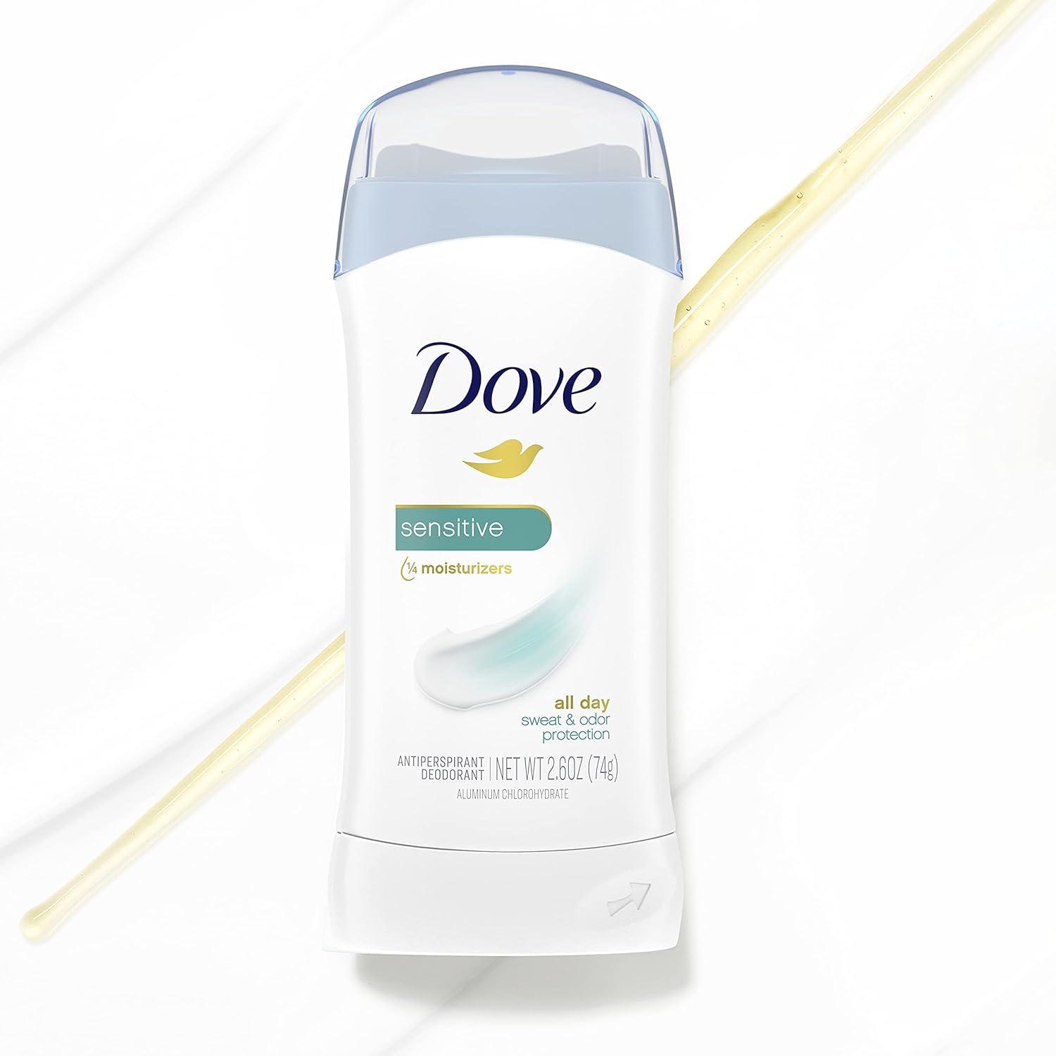 imageDove Invisible Solid Antiperspirant Deodorant Stick for Women 6 Count Sensitive for All Day Underarm Sweat amp Odor Protection 26 ozUnscented