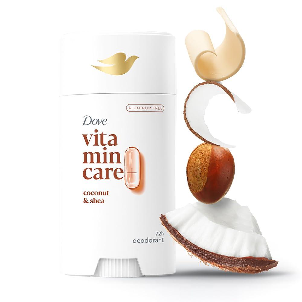imageDove VitaminCare Aluminum Free Deodorant Stick for 72H Odor Protection Peaches amp Shea Butter Breathable Deodorant for Women 26 ozCoconut Shea