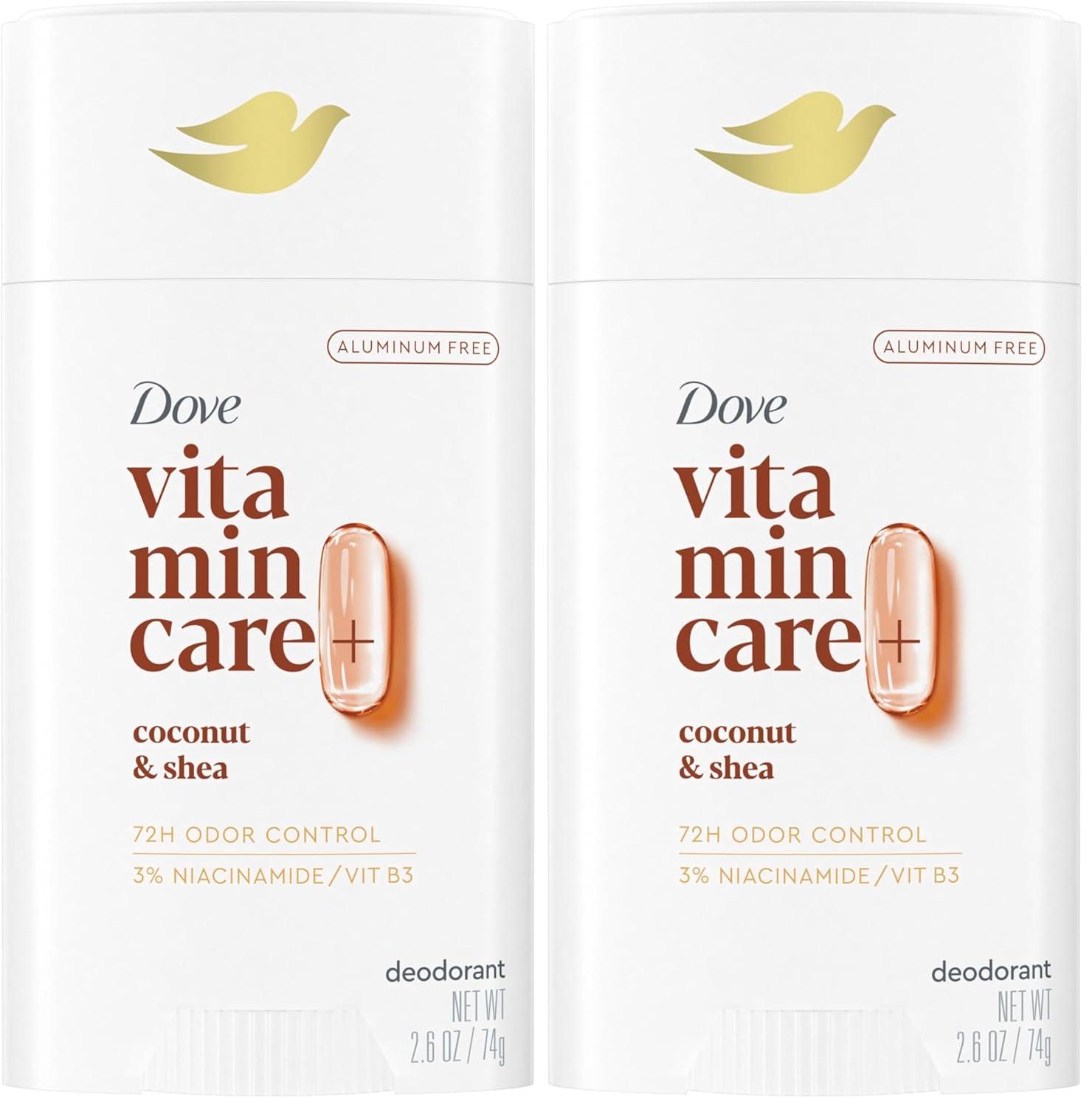 imageDove VitaminCare Aluminum Free Deodorant Stick for 72H Odor Protection Peaches amp Shea Butter Breathable Deodorant for Women 26 ozCoconut Shea