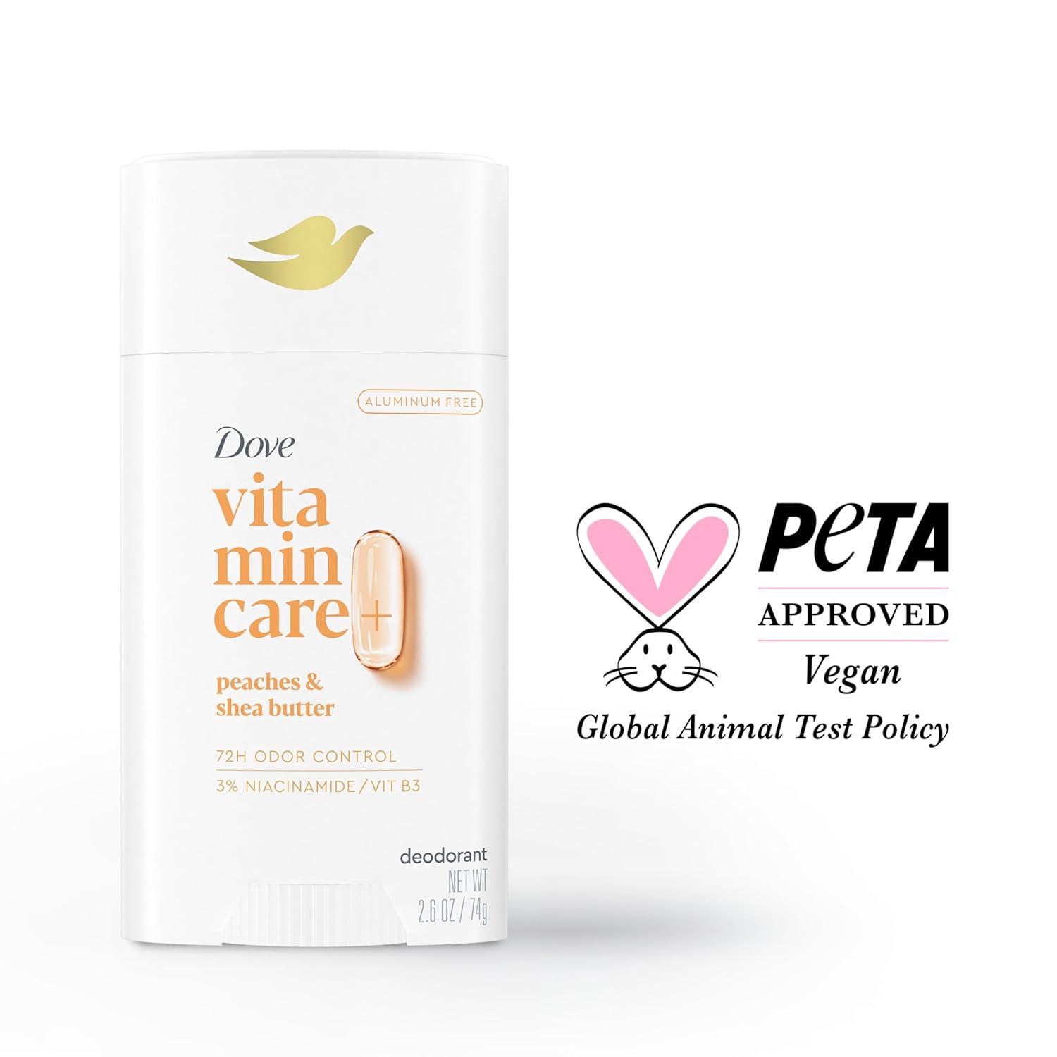 imageDove VitaminCare Aluminum Free Deodorant Stick for 72H Odor Protection Peaches amp Shea Butter Breathable Deodorant for Women 26 ozPeaches Shea Butter