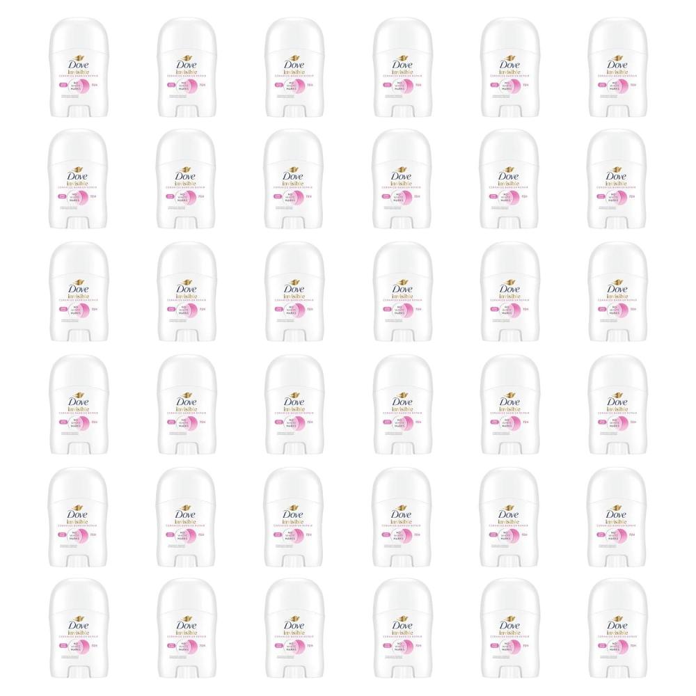 imageDove Advanced Care Antiperspirant Deodorant Stick for Women Pack of 36 Clear Finish Trial and Travel Size 05 oz05 Ounce Pack of 36