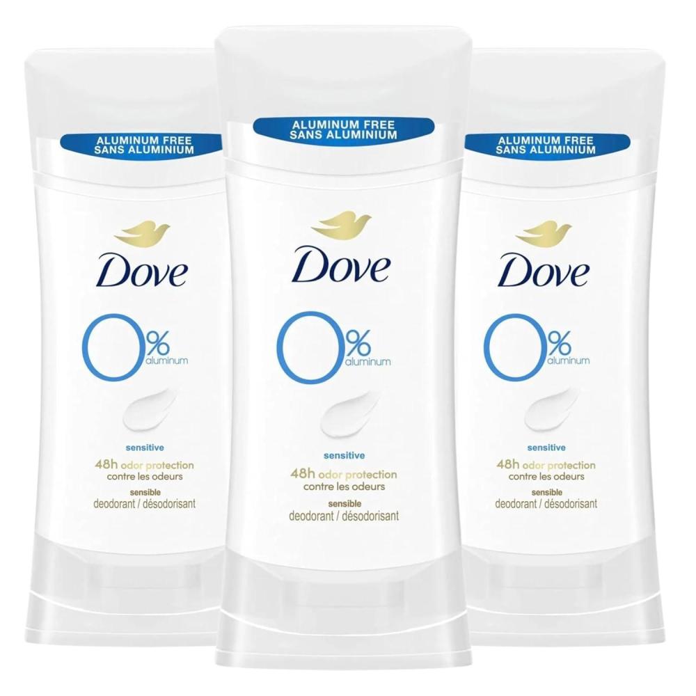 imageDove Aluminum Free Deodorant for Women 3 Count Sensitive 72 hour odor protection 26 ozSensitive