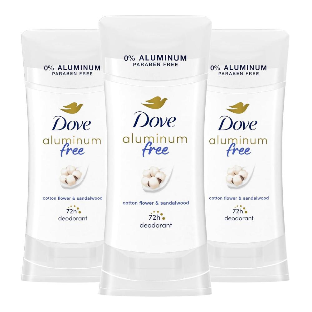 imageDove Aluminum Free Deodorant for Women 3 Count Shea Butter 72 hour odor protection 26 ozCotton Flower and Sandalwood