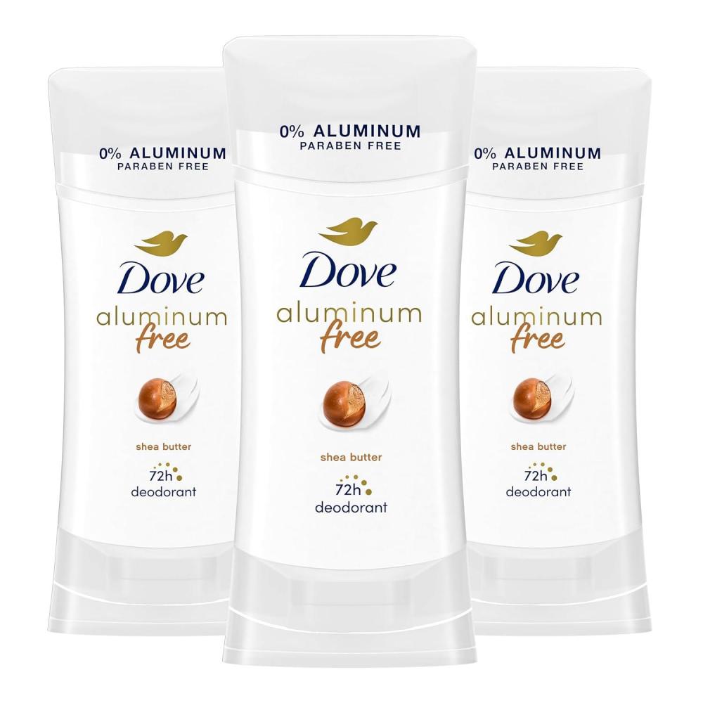 imageDove Aluminum Free Deodorant for Women 3 Count Shea Butter 72 hour odor protection 26 ozShea Butter
